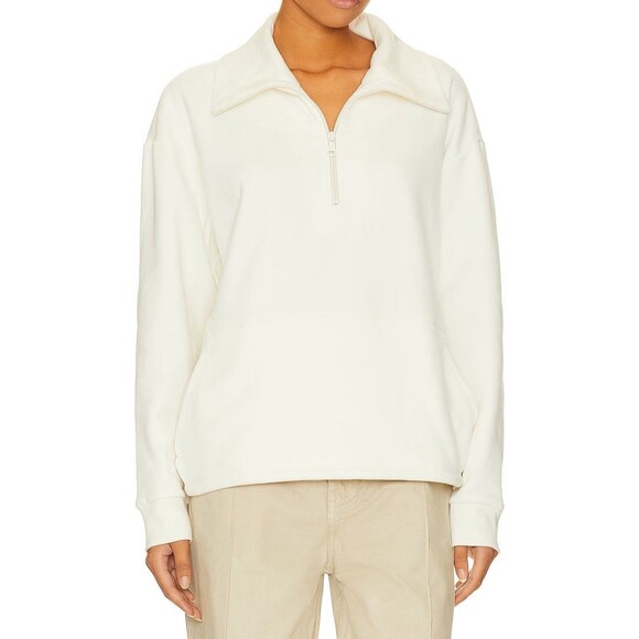 NWT Beyond Yoga Women's Trek Pullover Sweatshirt Size XL Ivory Half Zip $128 - Picture 1 of 14